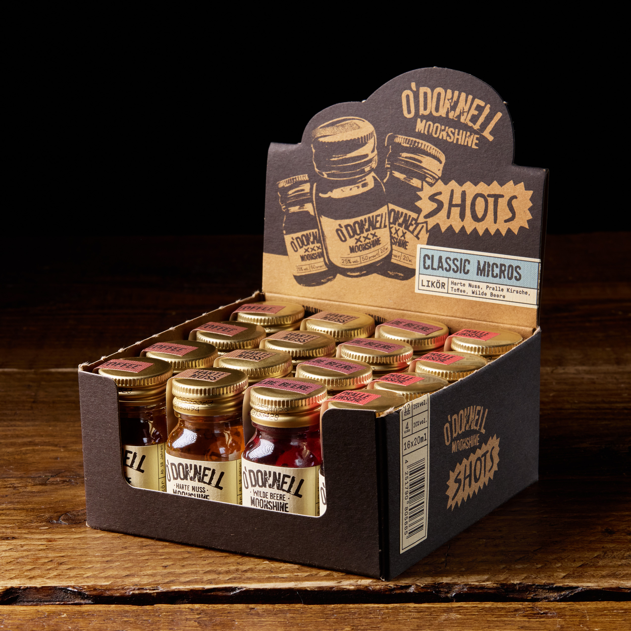 O´Donnells Moonshine 16er Micro Box 4 Sorten
